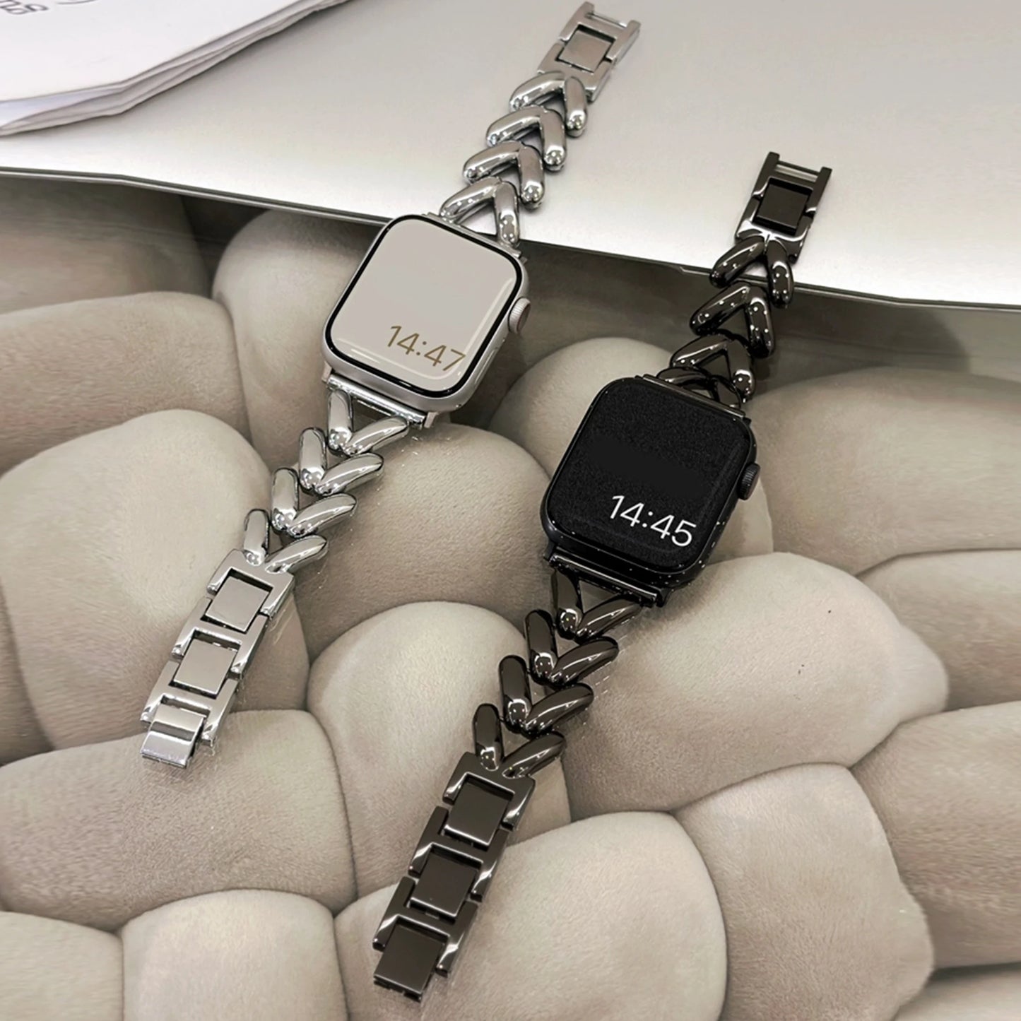 Classy Silver Apple Watch Band